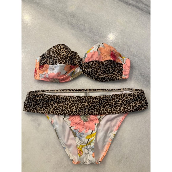 Victoria's Secret Other - Victoria's Secret‎ Swim Bikini Set Leopard Floral Print Women's Medium M